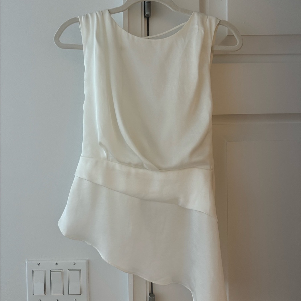 Elegant White Asymmetrical Top